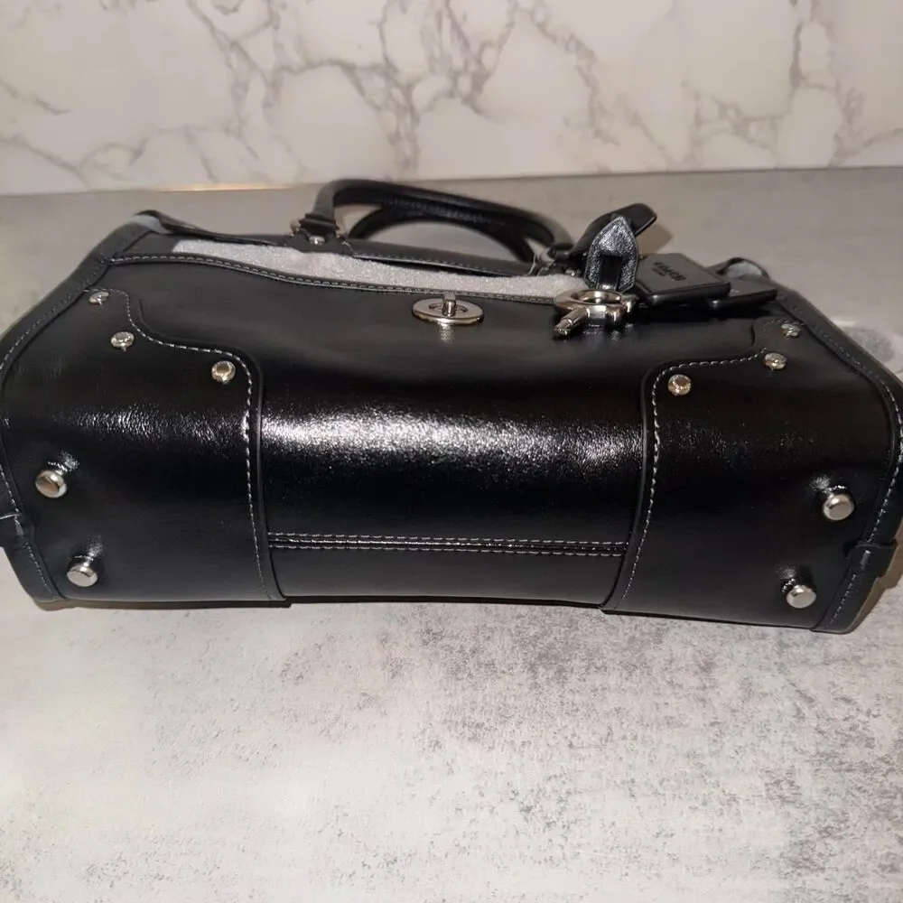 COACH Black Rhyder Satchel Bag 24 NWT